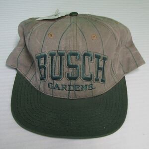 NWT Vintage Busch Gardens Pinstripe Snap-Back Hat